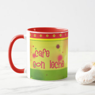 Taza de café mexicana colorida diseño original