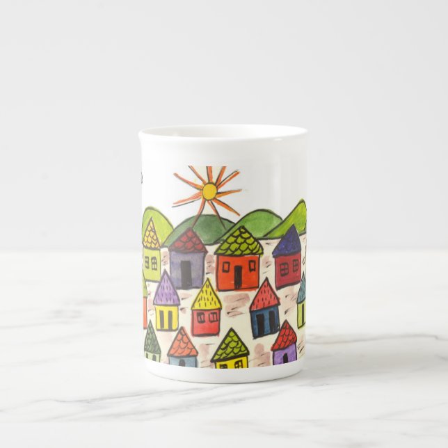 Taza de café mexicana de la escena (Frente)