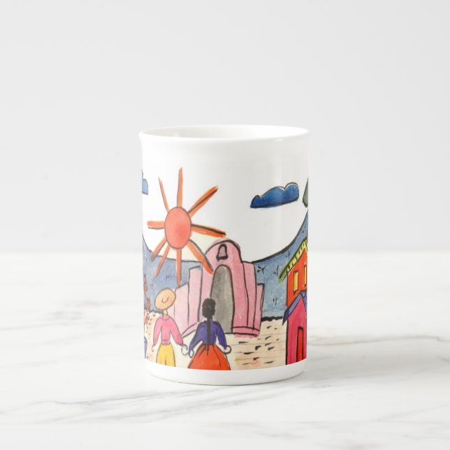 Taza de café mexicana de la escena (Frente)