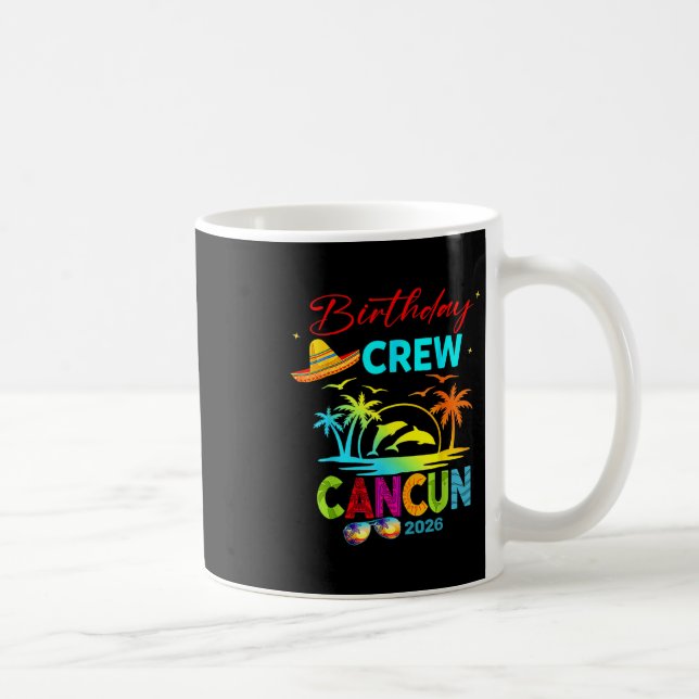 Taza De Café Mexico Cancun Birthday Boy Trip Vacation 2026 Matc (Derecha)