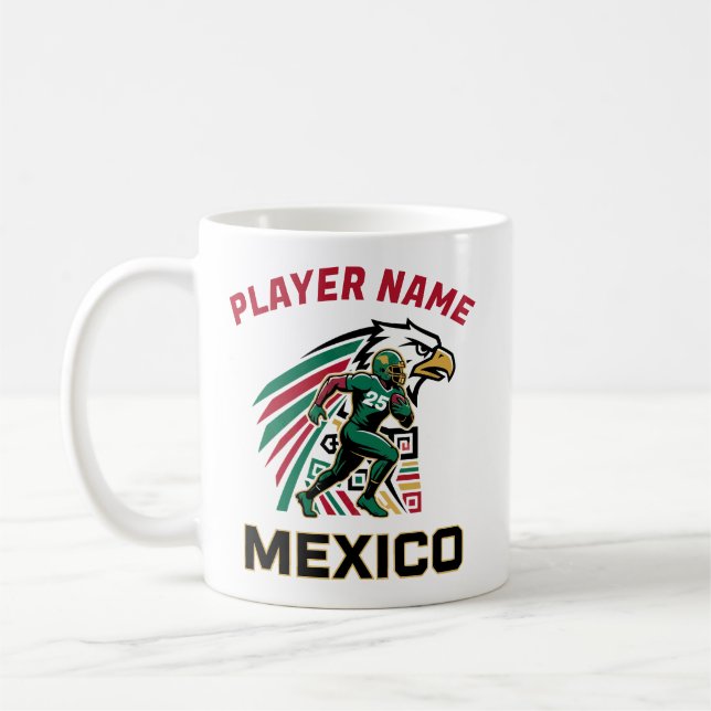 Taza De Café Mexico Football Eagle National Pride Action Art (Izquierda)