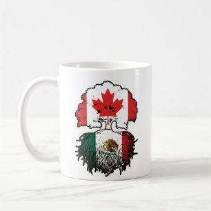 Taza De Café México México Bandera de raíces de árboles canadie