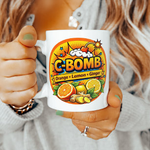 Taza De Café Mezcla de cítrico arte pop de vitamina C