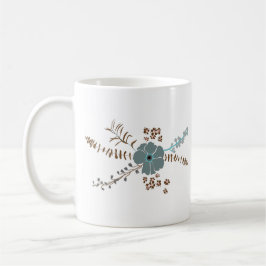 Taza De Café Mezcla de flor sinusal Verde azulada de color gris