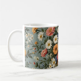 Taza De Café Mezcla de flores en un jarrón