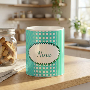 Taza De Café Mezcla de patrones turquesa pastel