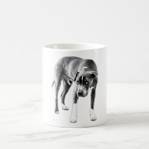 Taza De Café Mezcla de Pitbull de color negro en negrita monocr