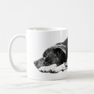Taza De Café Mezcla de Pitbull y Mug Blanco y Negro