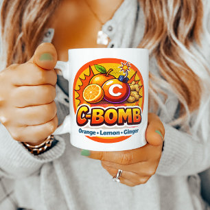 Taza De Café Mezcla de Té C-Bomb de Cítrico Picante Arte Pop