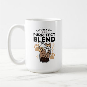 Taza De Café Mezcla perfecta: arte de gato y café para amantes