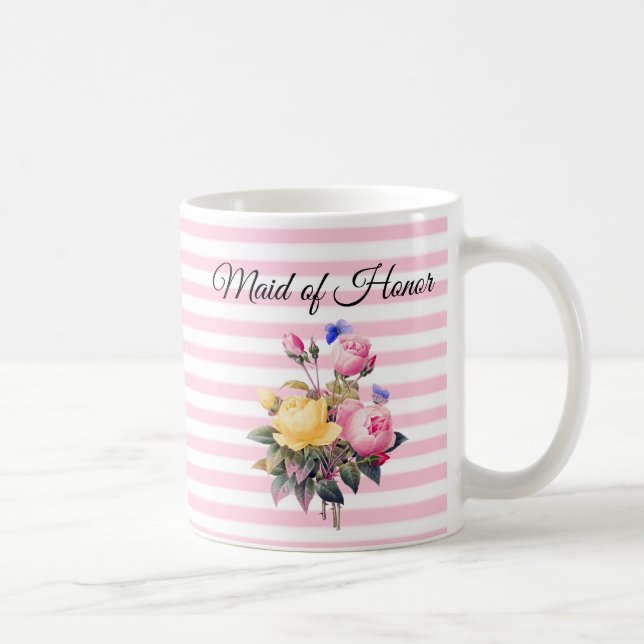 Taza De Café Mezcla personalizada del Bouquet rosa Rosa de Hono (Derecha)