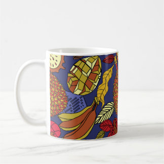 Taza De Café Mezcla tropical exótica de frutas. Naturaleza flor