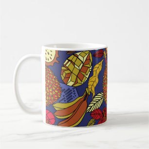 Taza De Café Mezcla tropical exótica de frutas. Naturaleza flor