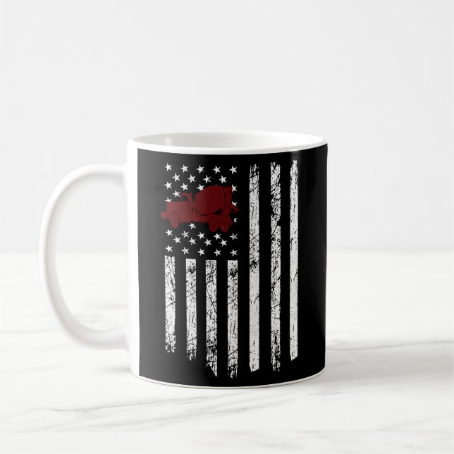 Taza De Café Mezclador de hormigón Bandera Americana Cemento Pa (Izquierda)