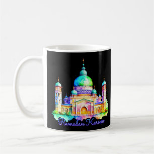 Taza De Café Mezquita acuarela Ramadán