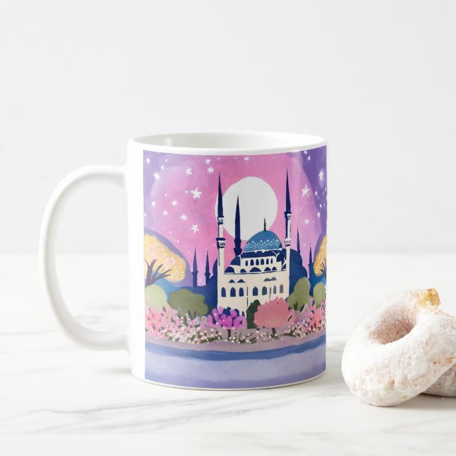 Taza De Café Mezquita de Estambul con minaretes (Con donut)