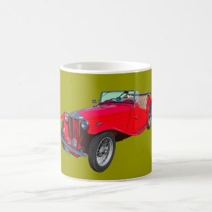 Taza De Café MG rojo Sportscar antiguo convertible