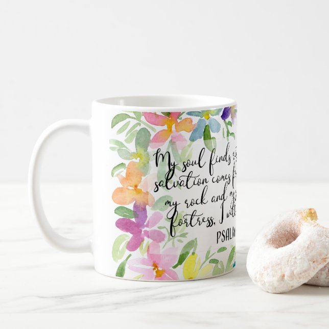 Taza De Café Mi alma encuentra el descanso solo en Dios (Con donut)
