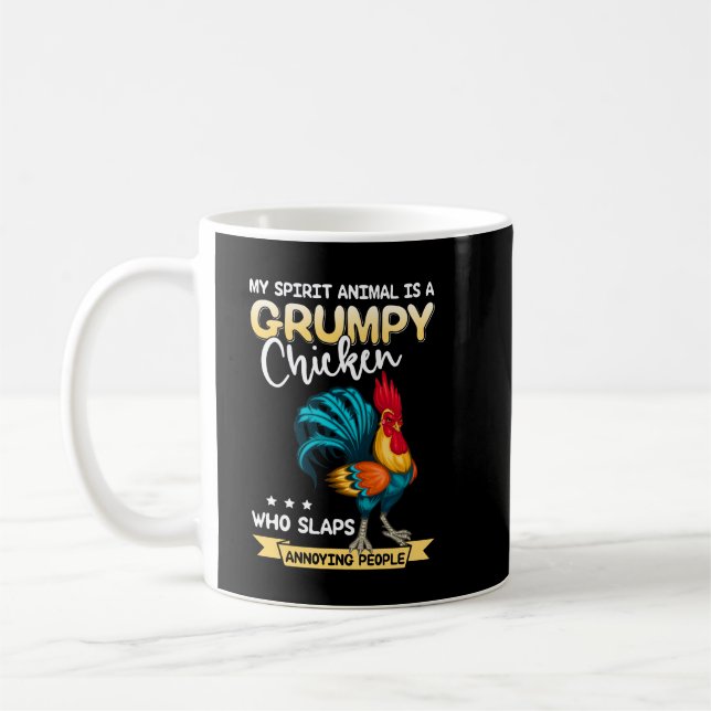 Taza De Café Mi Animal Espiritual Es Un Pollo Gruñón (Izquierda)