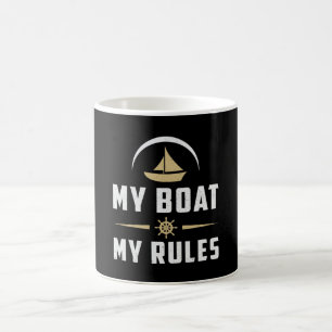 Taza De Café Mi Barco Mis Reglas Navegar En Barco