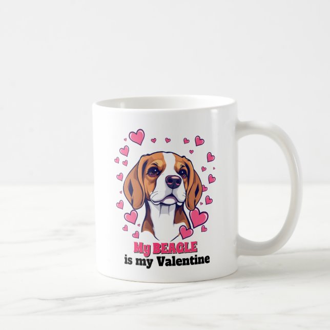 Taza De Café Mi Beagle es mi perro del Día de San Valentín Dive (Derecha)