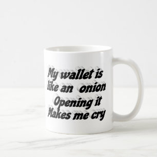 Taza De Café Mi billetera cita divertida tipografía negra