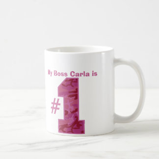 Taza De Café Mi BOSS es número uno Camo rosado oscuro conocido