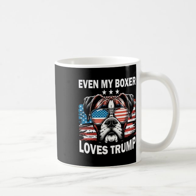 Taza De Café Mi boxeador ama a Trump (Derecha)