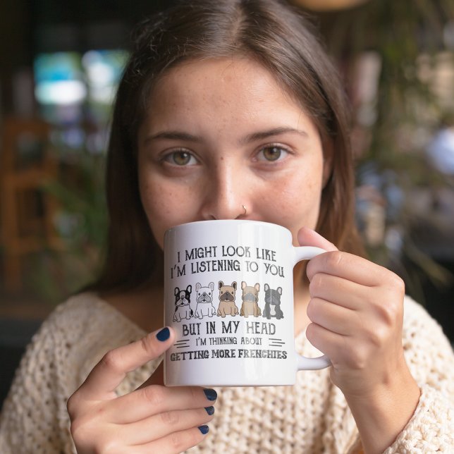 Taza De Café Mi cabeza está pensando en conseguir más franceses (Subido por el creador)