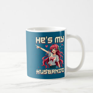 Taza De Café Mi Camisa Él Es Husbando Ella Es Waifu Anime