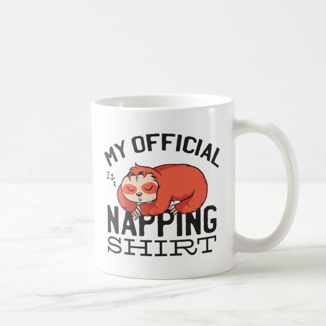 Taza De Café Mi camiseta oficial para dormir la siesta - Lazy l (Derecha)