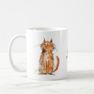 Taza De Café Mi cara de viernes por la tarde Gato Humor en el l
