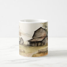 Mi casa de la granja acuarela Mug