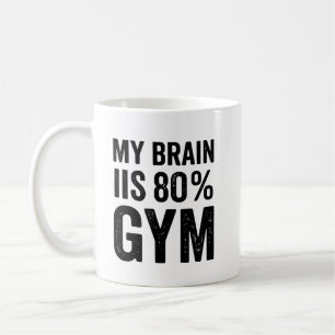 Taza De Café Mi cerebro es 80% divertido gimnasio Fitness