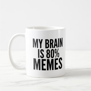 Taza De Café Mi cerebro es 80% Memes divertido Meme