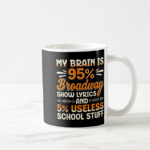 Taza De Café Mi cerebro es 95% letras de Broadway Nerd Musical 