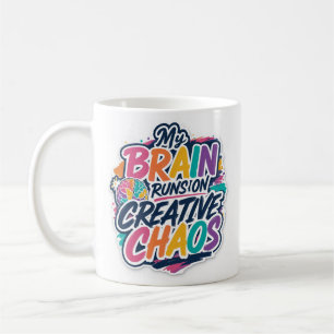 Taza De Café Mi Cerebro Funciona Con Caos Creativo