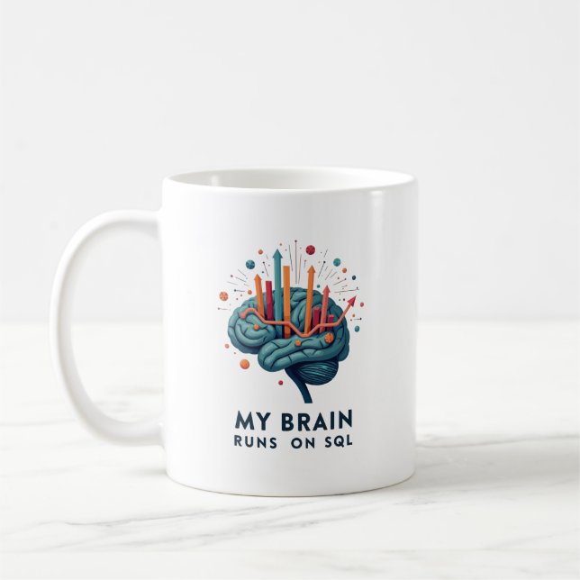 Taza De Café Mi cerebro funciona con SQL (Izquierda)