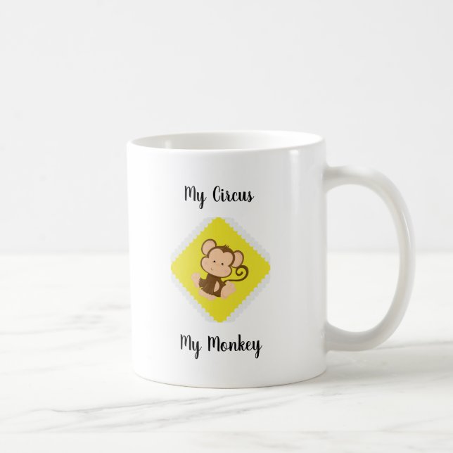 Taza De Café Mi circo mi mono con nombre personalizado (Derecha)