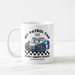 Taza De Café Mi coche patrulla es mi lugar feliz