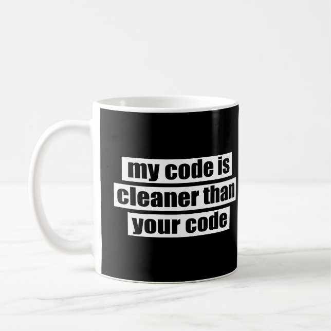 Taza De Café Mi código es más limpio que su código (Izquierda)