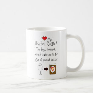 Taza De Café Mi collie barbudo ama la mantequilla de cacahuete