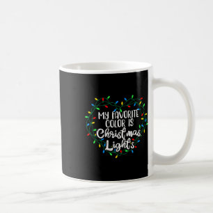 Taza De Café Mi color favorito son los Navidades Luces Navidad 