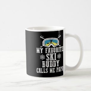 Taza De Café Mi compañero de esquí favorito me llama Papá diver