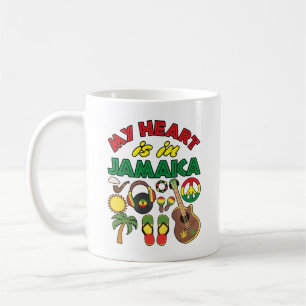 Taza De Café Mi corazón está en Jamaica