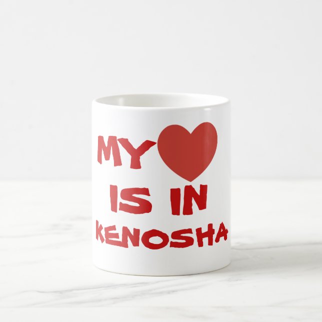 TAZA DE CAFÉ MI CORAZÓN ESTÁ EN KENOSHA (Centro)