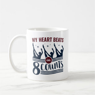 Taza De Café Mi corazón late al ritmo de 8 cuentas de natación
