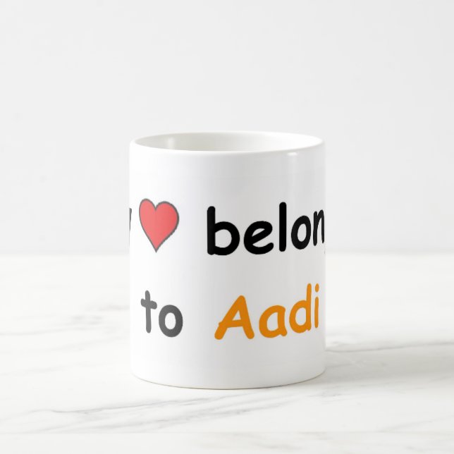 Taza De Café Mi corazón pertenece a Aadi (Centro)