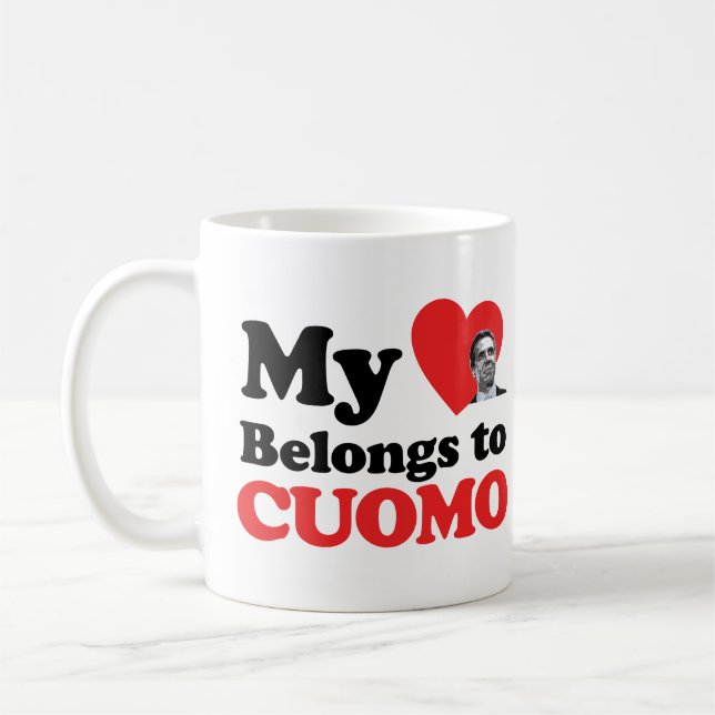 Taza De Café Mi corazón pertenece a Cuomo (Izquierda)