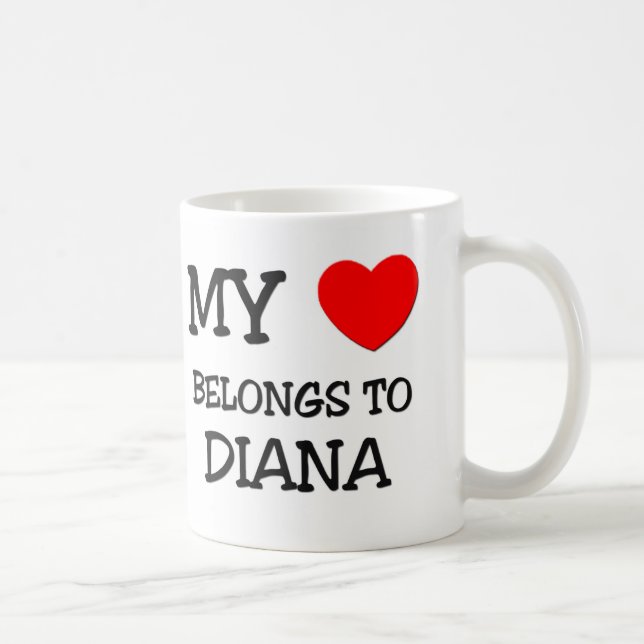 Taza De Café Mi corazón pertenece a DIANA (Derecha)